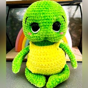 Hand Crocheted Turtle Stuffy. Brand New, adorable and soft